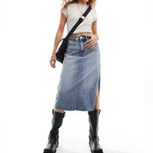 ASOS denim midi skirt 8